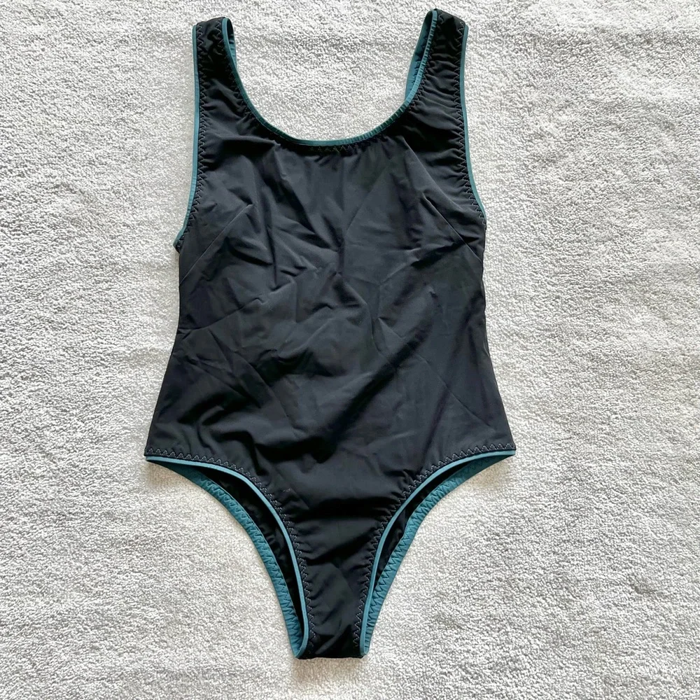 SEEA NYLON/SPANDEX ONE PIECE SWIMSUIT SIZE MEDIUM TRENDY STYLISH MINIMALIST_2